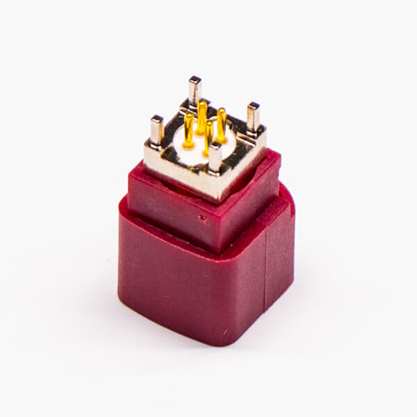 2-2 HSD LVDS座直式180度4P公頭紅色插PCB板